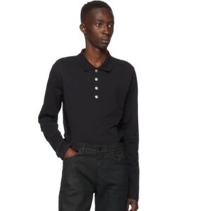 Balmain Men’s Black Long Sleeve Polo